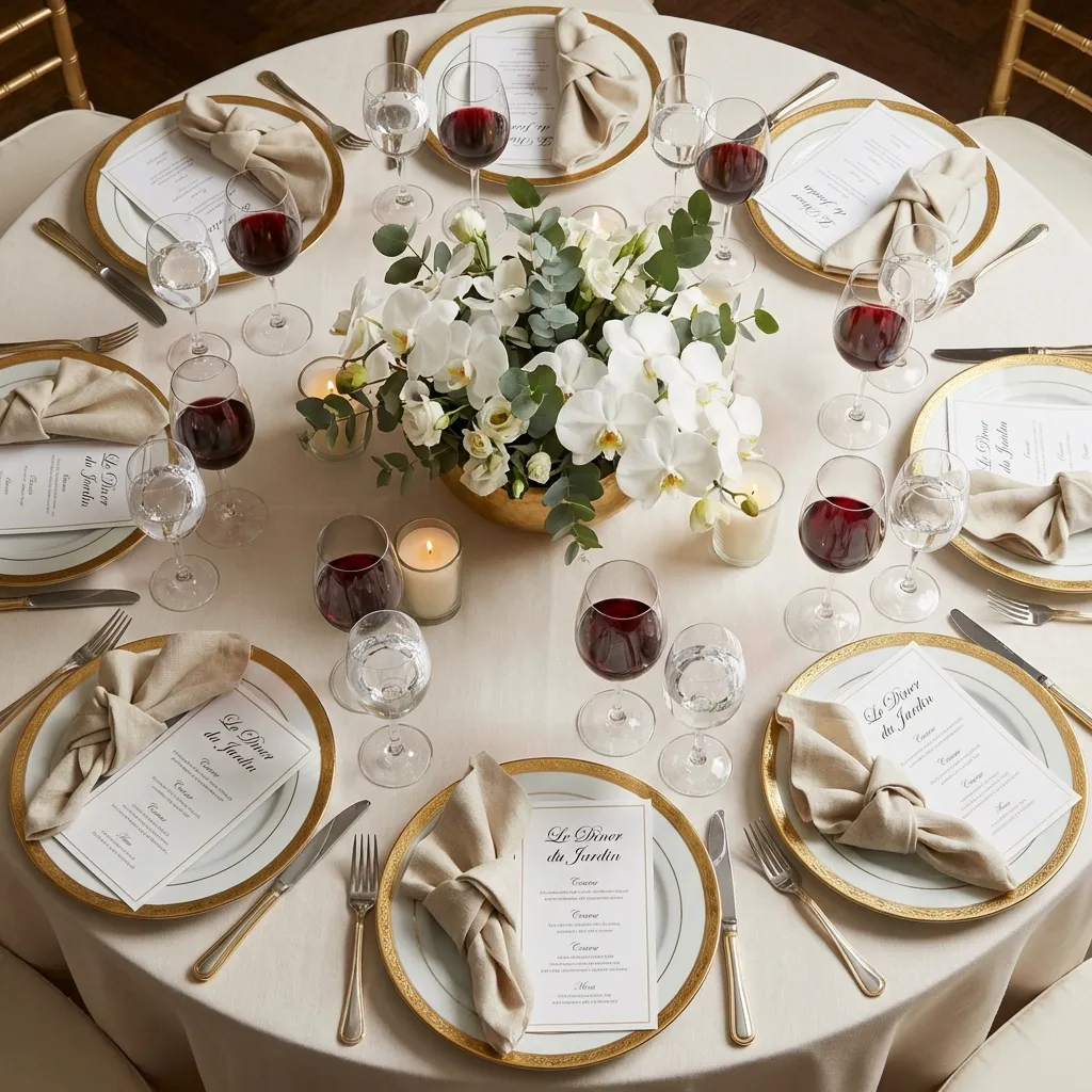 Elegant table setting with fine china