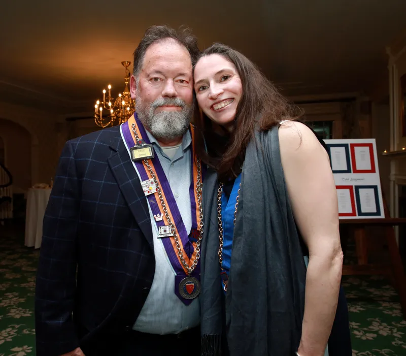 Bailli and his wife share a moment after the ceremony