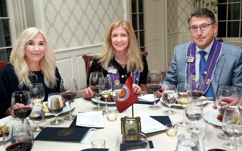 Three women members at the dinner table