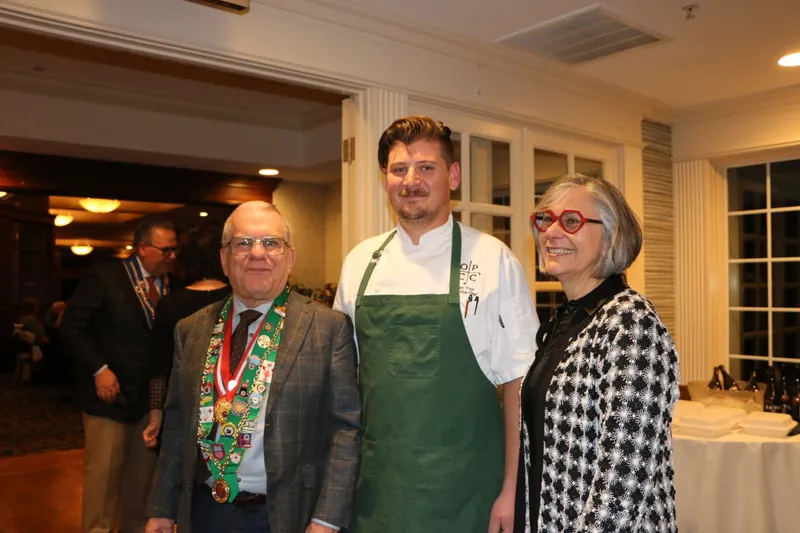 Chef Thur with guests after dinner