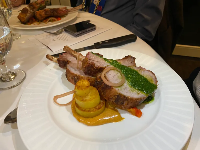 Iberico pork ribeye with patatas mozárabes and mojo verde