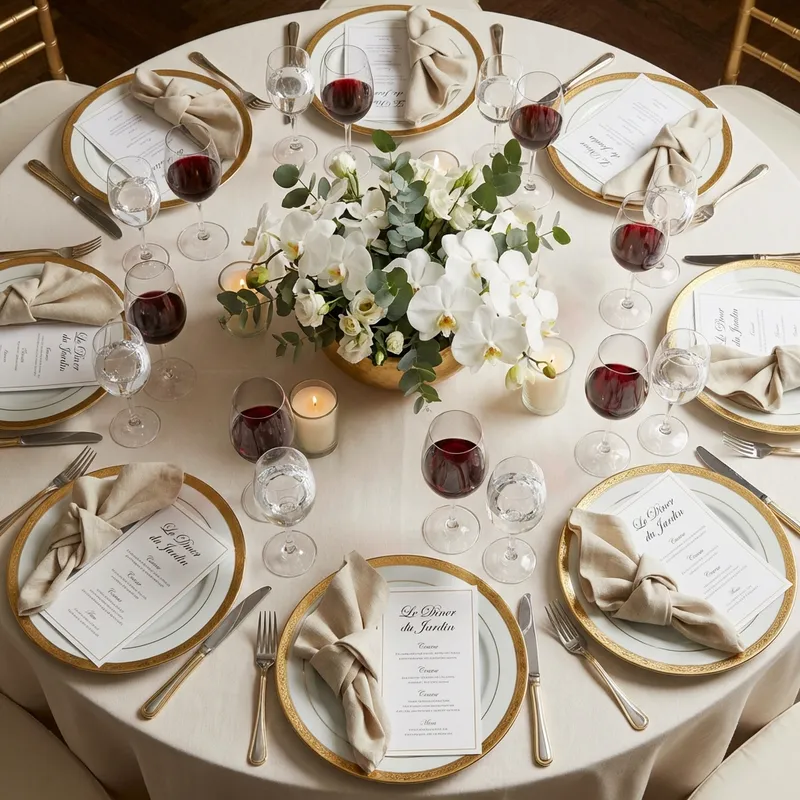 Elegant table setting with fine china