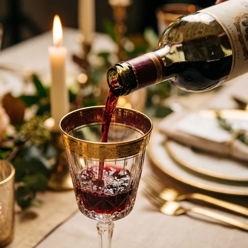 Wine being poured into a glass